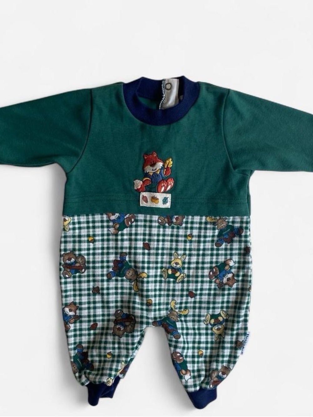 Vintage children’s green fall fox onesie